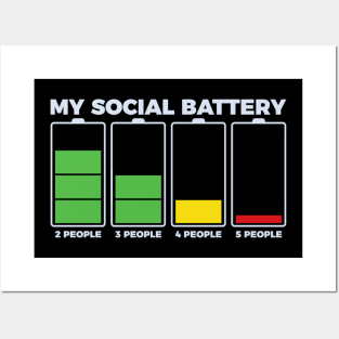 Introvert My Social Battery Posters and Art
